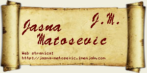 Jasna Matošević vizit kartica